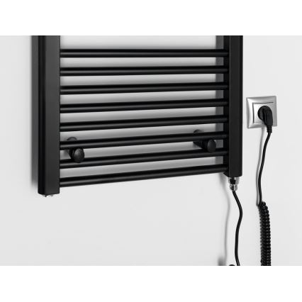 Aqualine - Bathroom electric radiator DIRECT-E 300W/230V 96 cm matte black straight