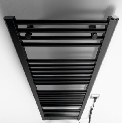 Aqualine - Bathroom electric radiator DIRECT-E 400W/230V 132 cm matte black straight