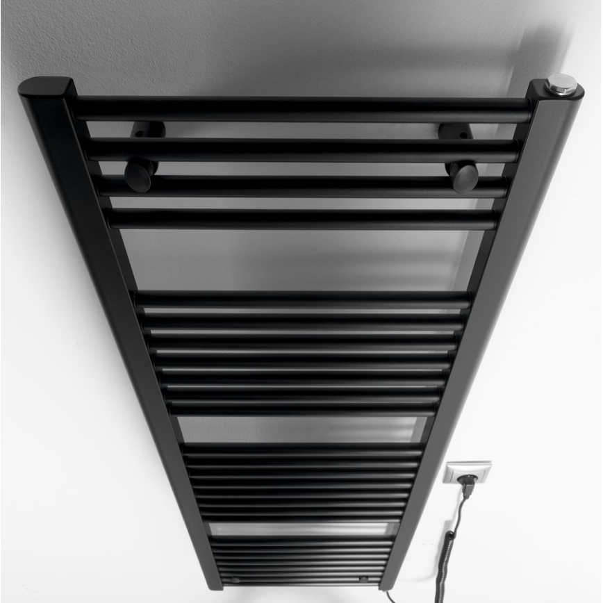 Aqualine - Bathroom electric radiator DIRECT-E 400W/230V 132 cm matte black straight