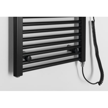 Aqualine - Bathroom electric radiator DIRECT-E 400W/230V 132 cm matte black straight