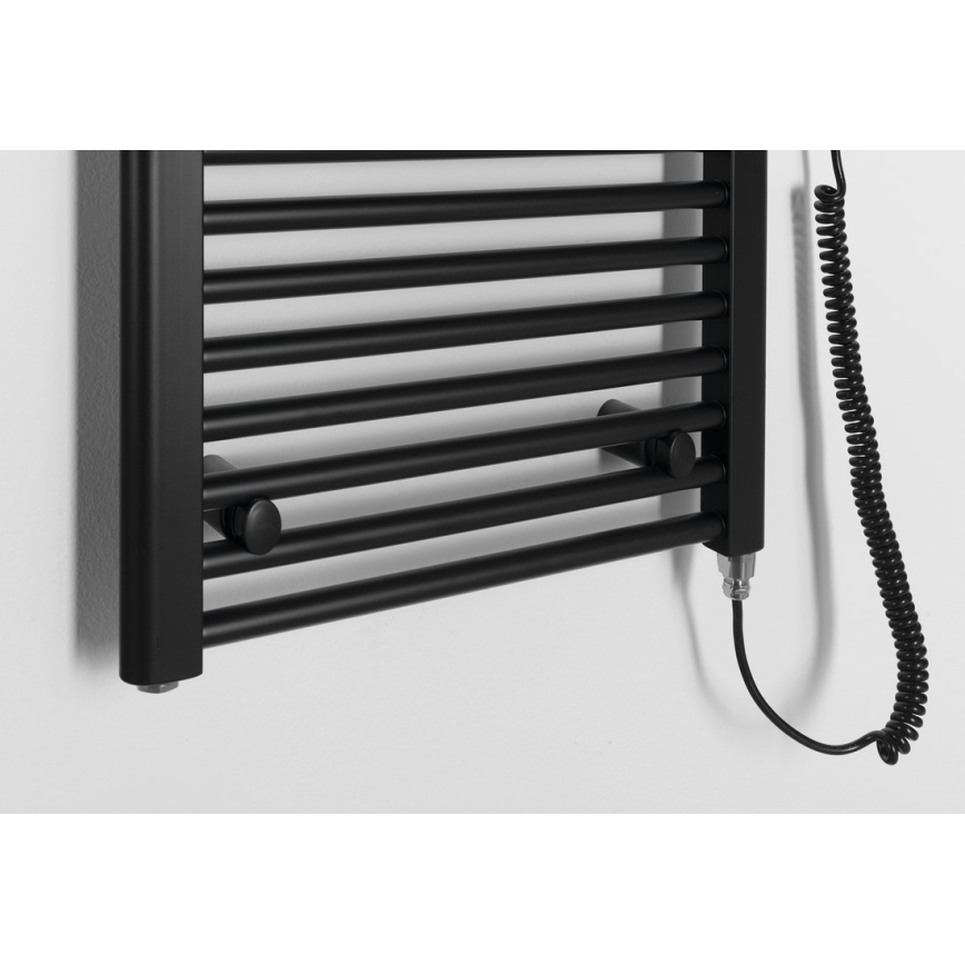 Aqualine - Bathroom electric radiator DIRECT-E 400W/230V 132 cm matte black straight