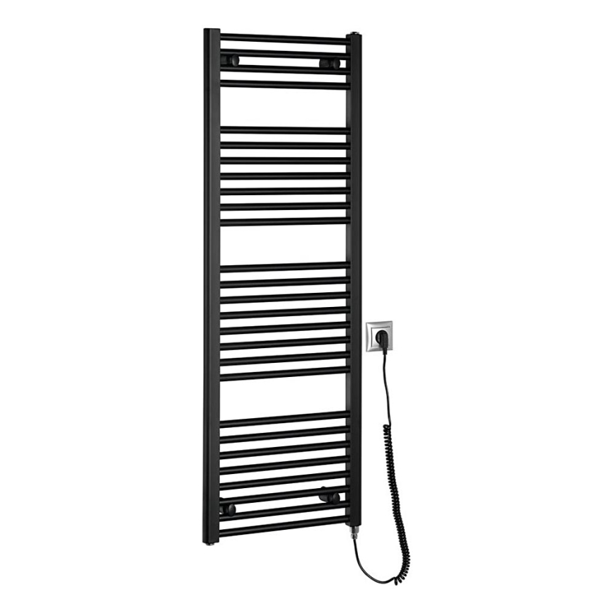 Aqualine - Bathroom electric radiator DIRECT-E 400W/230V 132 cm matte black straight