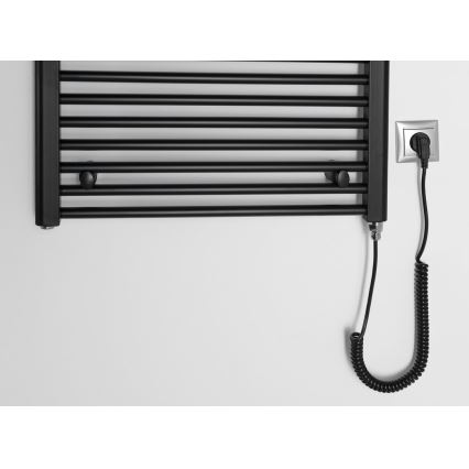 Aqualine - Bathroom electric radiator DIRECT-E 400W/230V 96 cm matte black straight
