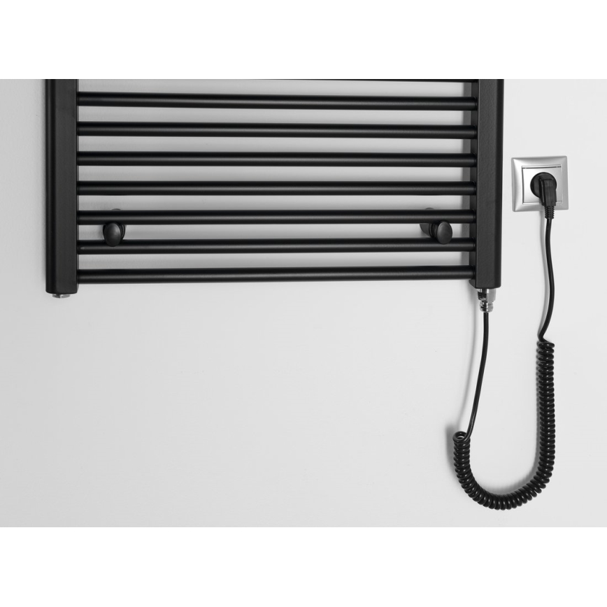 Aqualine - Bathroom electric radiator DIRECT-E 400W/230V 96 cm matte black straight