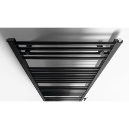 Aqualine - Bathroom electric radiator DIRECT-E 600W/230V 132 cm matte black straight