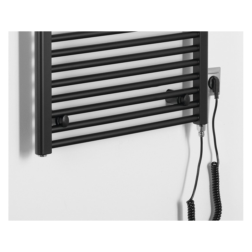 Aqualine - Bathroom electric radiator DIRECT-E 600W/230V 132 cm matte black straight