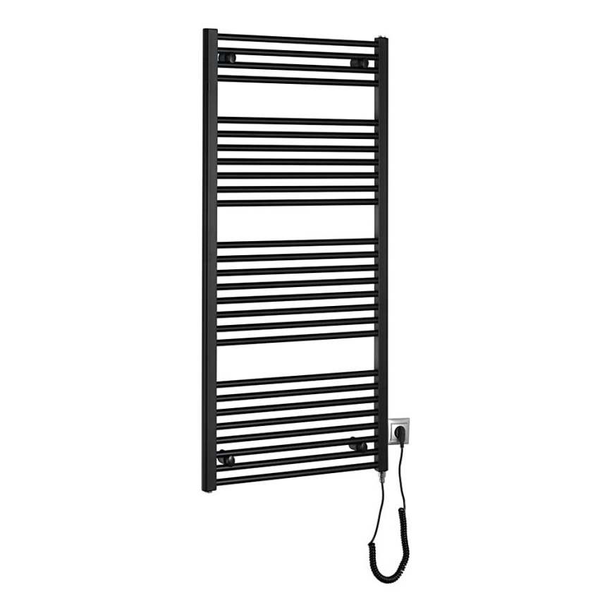 Aqualine - Bathroom electric radiator DIRECT-E 600W/230V 132 cm matte black straight