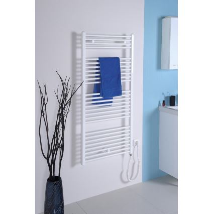 Aqualine - Bathroom electric radiator DIRECT-E 600W/230V 132 cm white straight