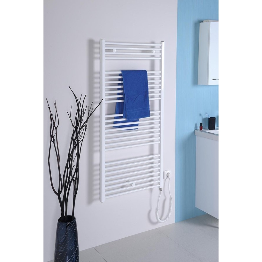 Aqualine - Bathroom electric radiator DIRECT-E 600W/230V 132 cm white straight