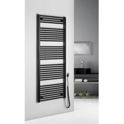 Aqualine - Bathroom electric radiator DIRECT-E 800W/230V 168 cm matte black straight