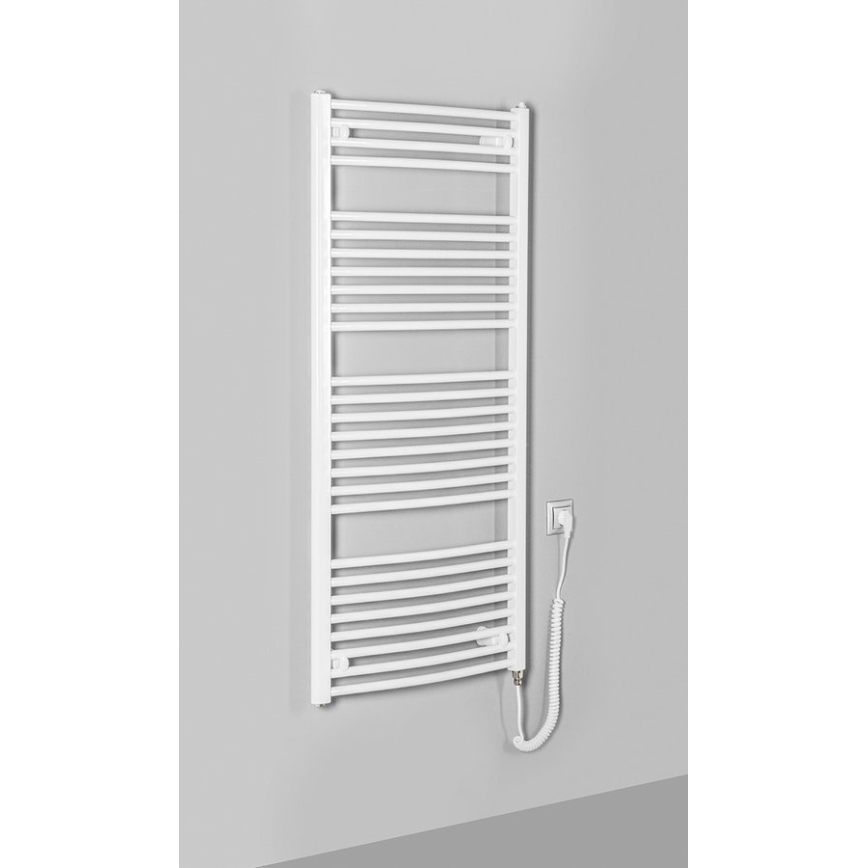 Aqualine - Bathroom electric radiator ORBIT-E 600W/230V 132 cm white round