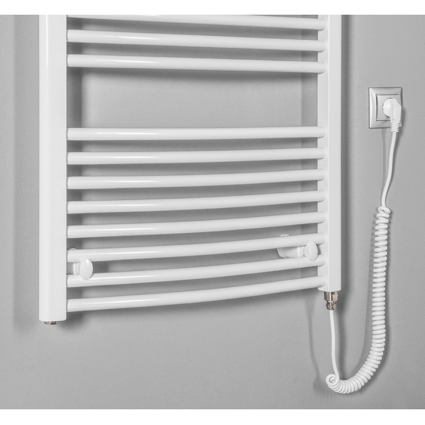 Aqualine - Bathroom electric radiator ORBIT-E 600W/230V 132 cm white round