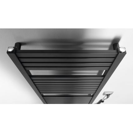 Aqualine - Bathroom electric radiator TONDI-E 300W/230V 97 cm matte black straight
