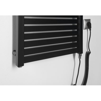 Aqualine - Bathroom electric radiator TONDI-E 300W/230V 97 cm matte black straight