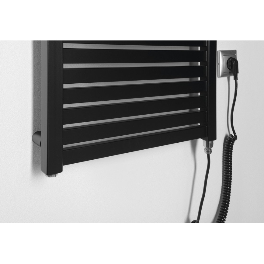 Aqualine - Bathroom electric radiator TONDI-E 300W/230V 97 cm matte black straight
