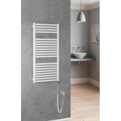 Aqualine - Bathroom electric radiator TONDI-E 300W/230V 97 cm white straight