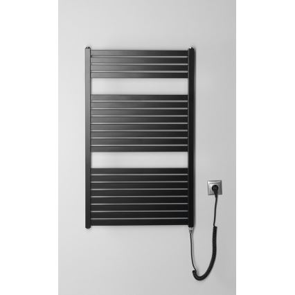 Aqualine - Bathroom electric radiator TONDI-E 400W/230V 97 cm matte black straight