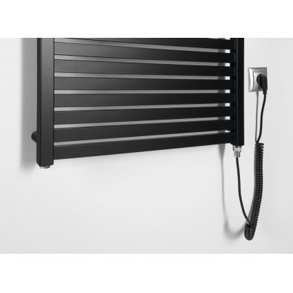 Aqualine - Bathroom electric radiator TONDI-E 400W/230V 97 cm matte black straight