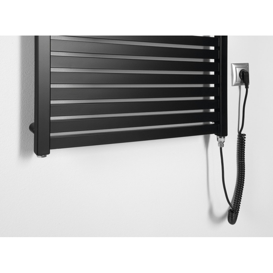 Aqualine - Bathroom electric radiator TONDI-E 400W/230V 97 cm matte black straight