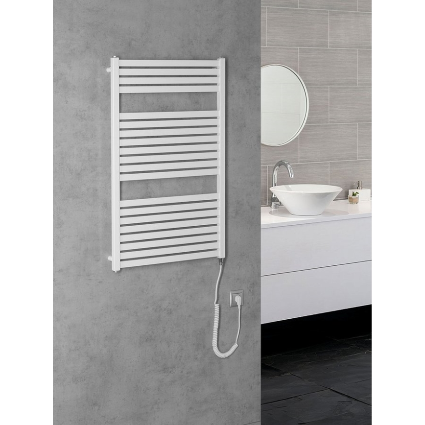 Aqualine - Bathroom electric radiator TONDI-E 400W/230V 97 cm white straight