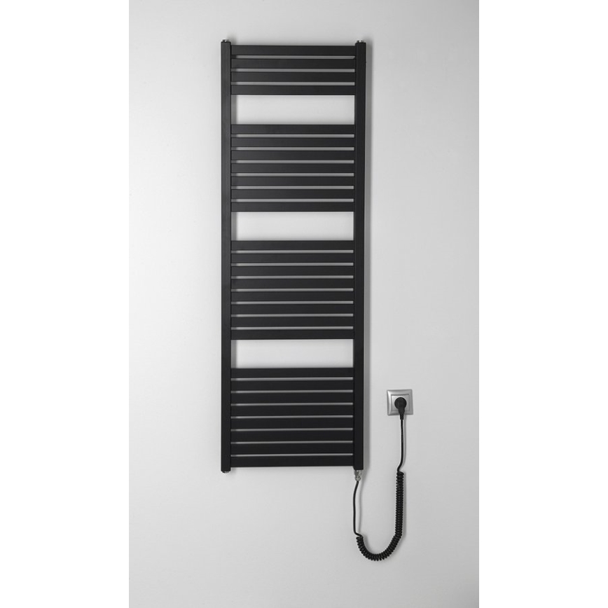 Aqualine - Bathroom electric radiator TONDI-E 500W/230V 133 cm matte black straight