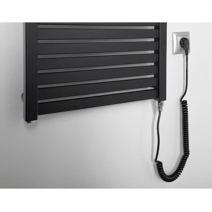 Aqualine - Bathroom electric radiator TONDI-E 500W/230V 133 cm matte black straight