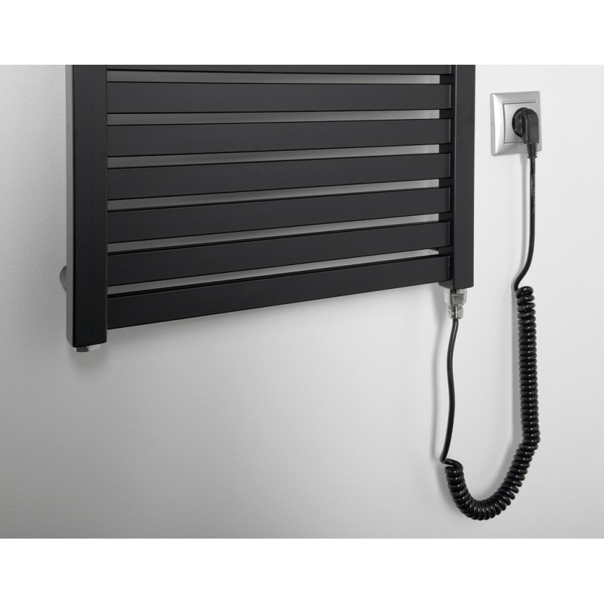 Aqualine - Bathroom electric radiator TONDI-E 500W/230V 133 cm matte black straight