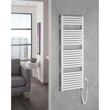 Aqualine - Bathroom electric radiator TONDI-E 500W/230V 133 cm white straight