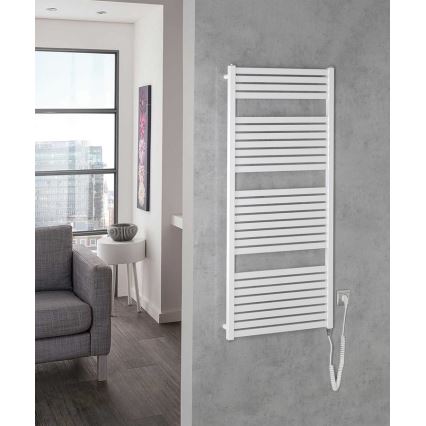 Aqualine - Bathroom electric radiator TONDI-E 600W/230V 133 cm white straight