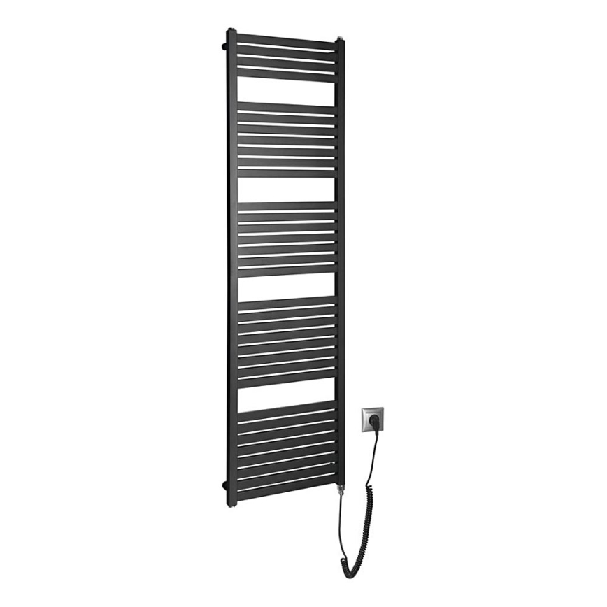 Aqualine - Bathroom electric radiator TONDI-E 600W/230V 169 cm matte black straight