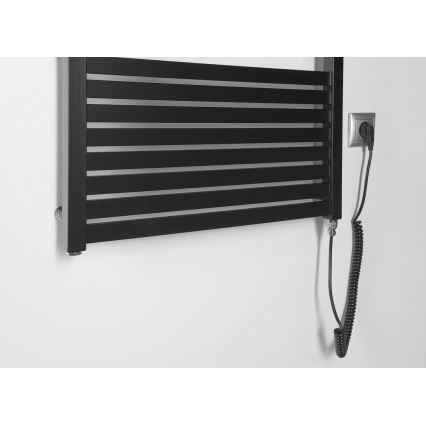Aqualine - Bathroom electric radiator TONDI-E 800W/230V 169 cm matte black straight