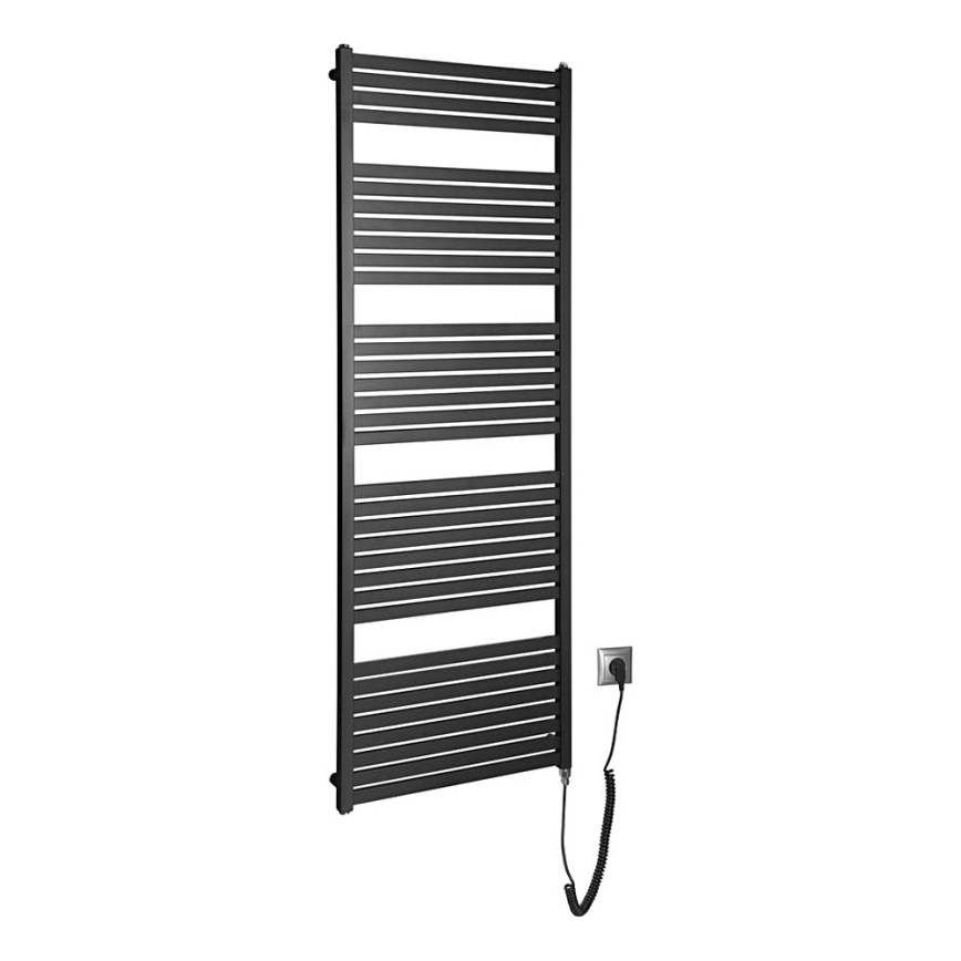 Aqualine - Bathroom electric radiator TONDI-E 800W/230V 169 cm matte black straight