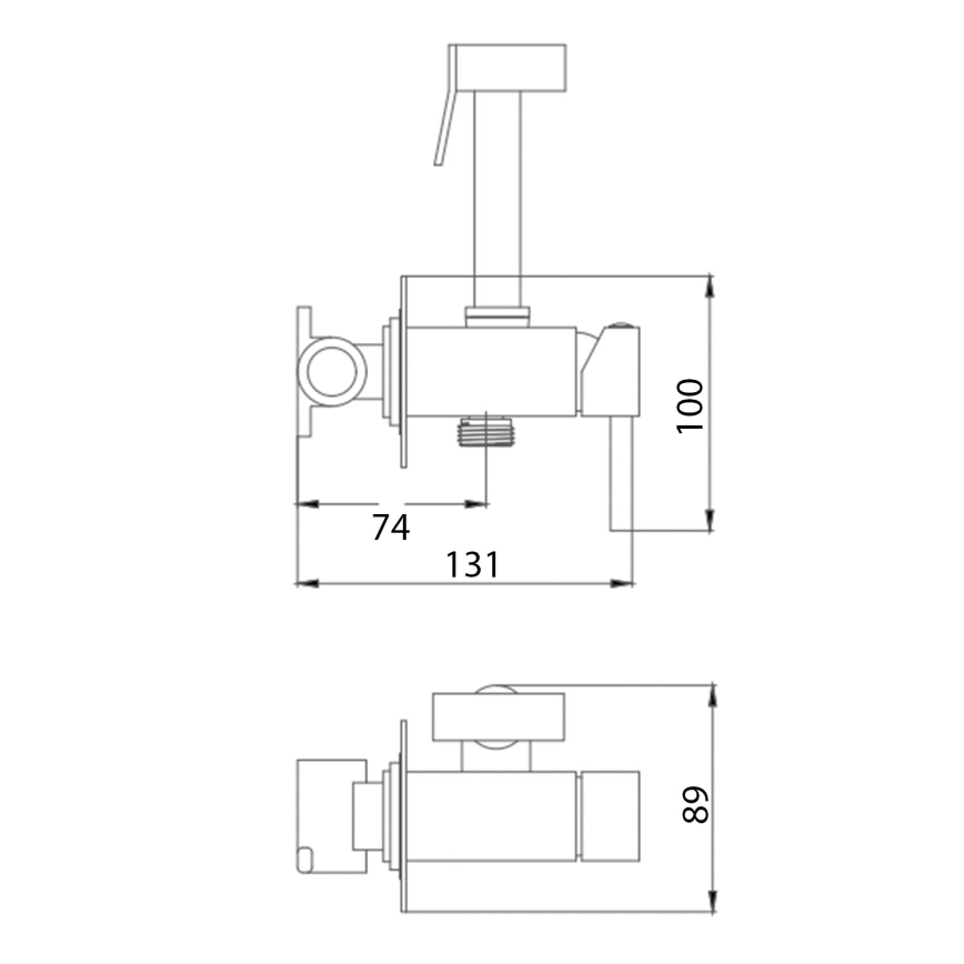Aqualine - Bidet tap with shower for concealed installation matte black