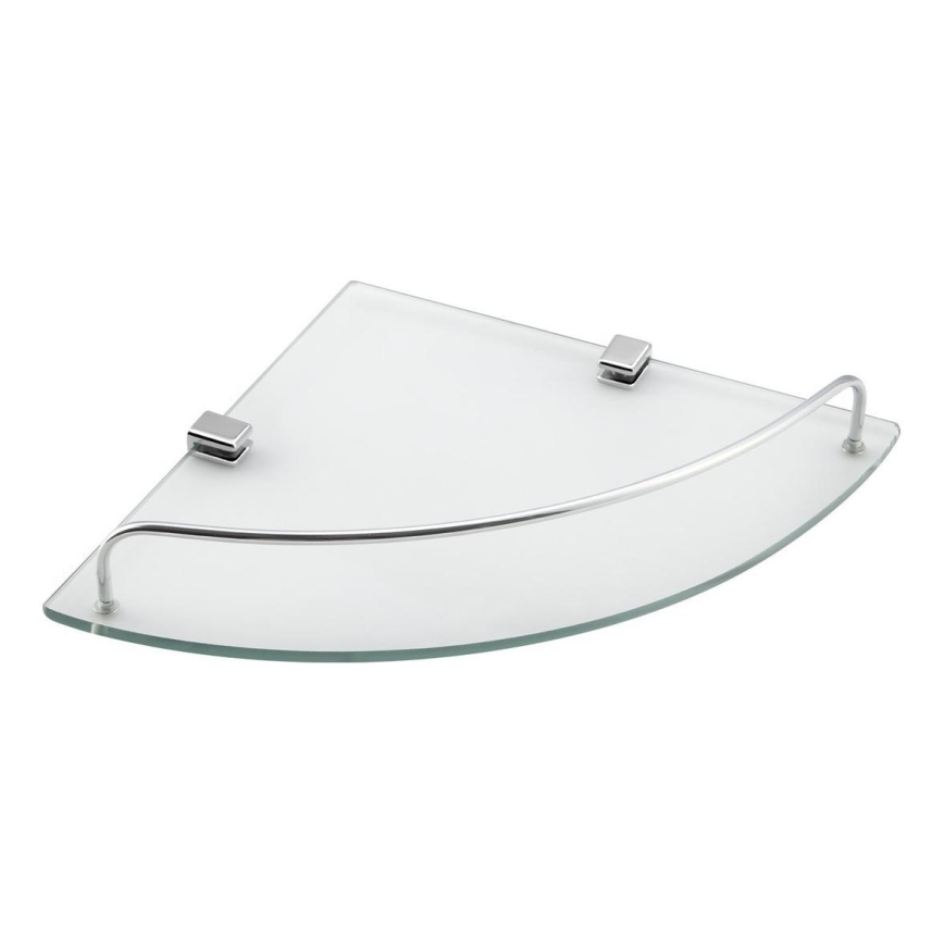 Aqualine - Corner shower shelf RUMBA transparent glass/shiny chrome