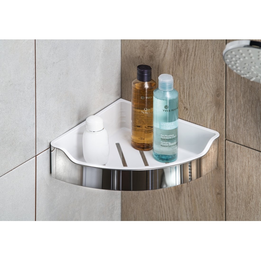 Aqualine - Corner shower shelf SAMBA 21,8x30 cm shiny chrome