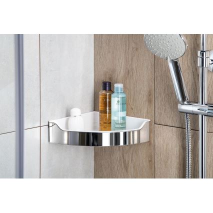 Aqualine - Corner shower shelf SAMBA 21,8x30 cm shiny chrome