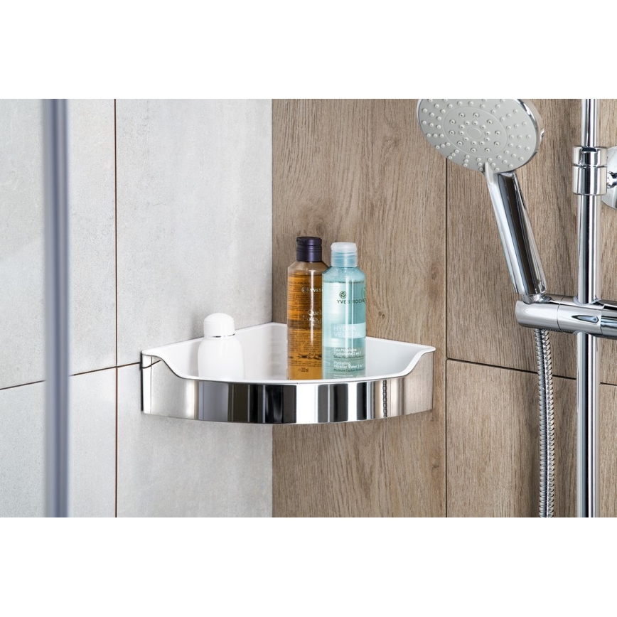 Aqualine - Corner shower shelf SAMBA 21,8x30 cm shiny chrome