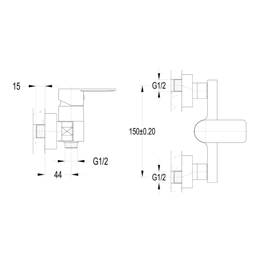 Aqualine - DAPHNE Shower Mixer, Polished Chrome