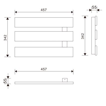 Aqualine - Electric towel rail ELVIS 50W/230V 34,2 cm white right