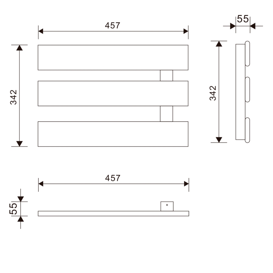 Aqualine - Electric towel rail ELVIS 50W/230V 34,2 cm white right