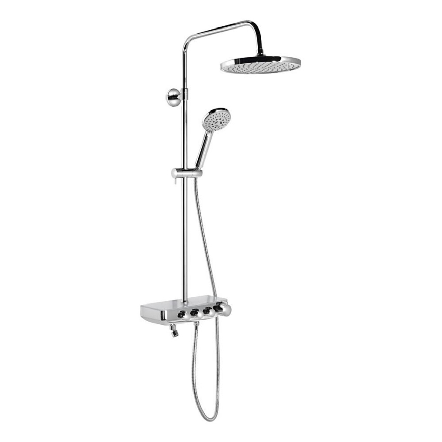 Aqualine - FARRAO Shower Set with Mixer, Polished Chrome