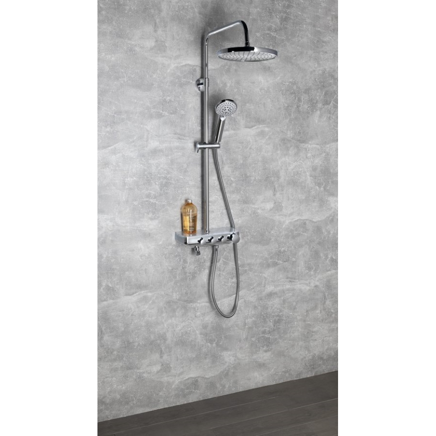 Aqualine - FARRAO Shower Set with Mixer, Polished Chrome