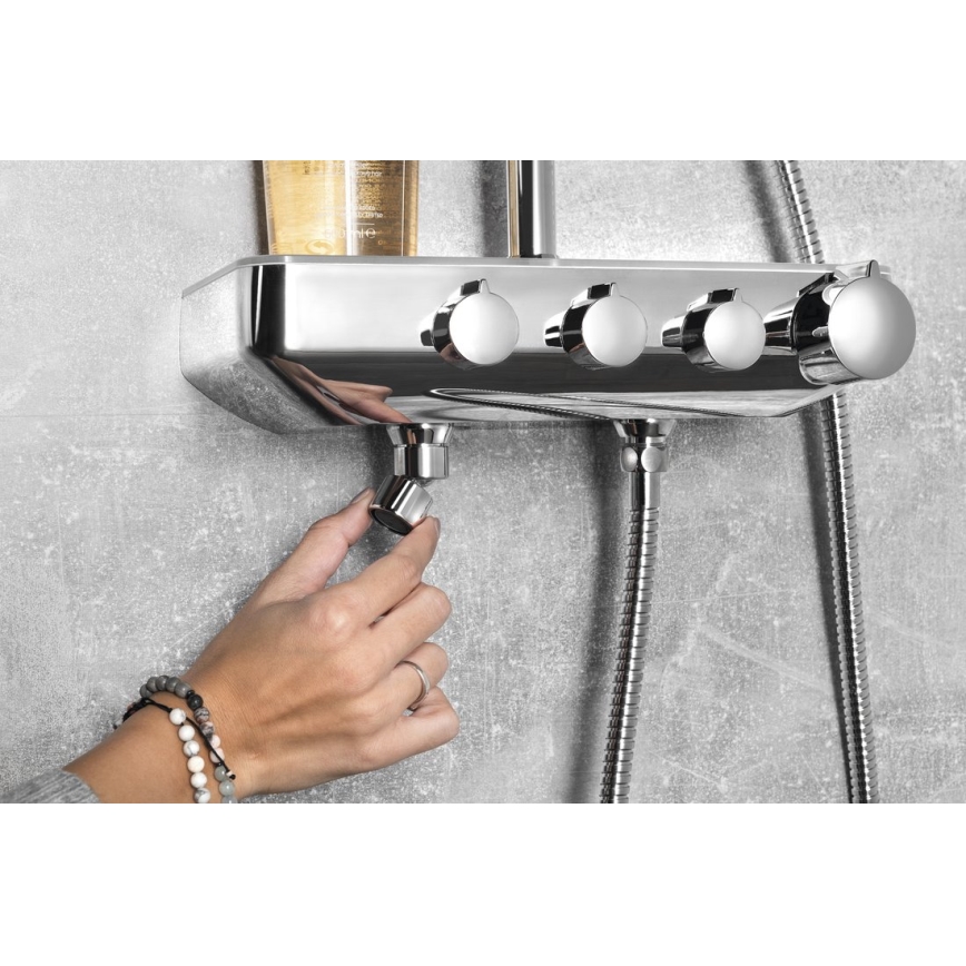 Aqualine - FARRAO Shower Set with Mixer, Polished Chrome