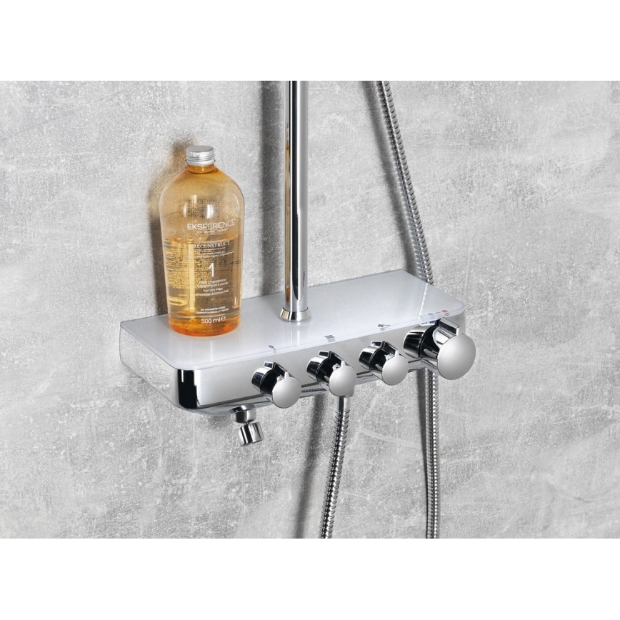 Aqualine - FARRAO Shower Set with Mixer, Polished Chrome