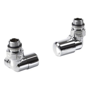 Aqualine - FIRST Right-Hand Angle Valve Connection Set, Polished Chrome