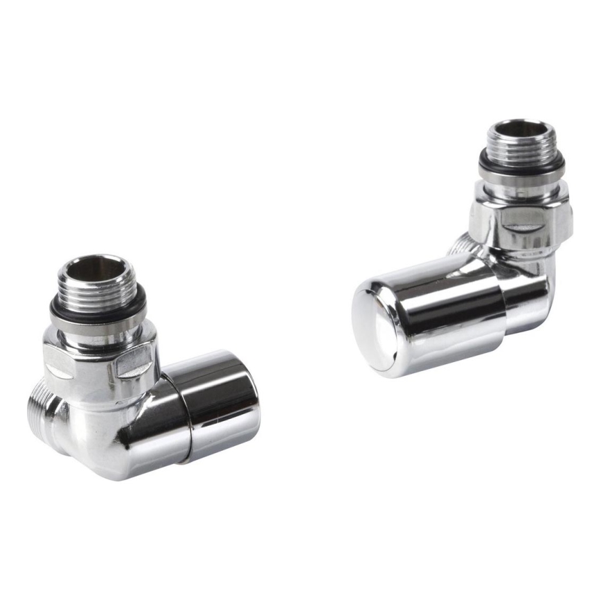 Aqualine - FIRST Right-Hand Angle Valve Connection Set, Polished Chrome