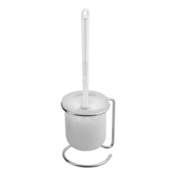 Aqualine - Freestanding toilet brush SIMPLE LINE white/shiny chrome