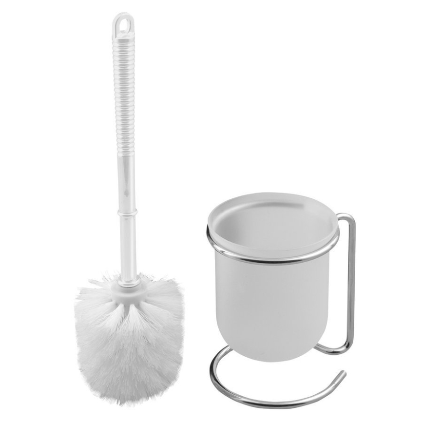 Aqualine - Freestanding toilet brush SIMPLE LINE white/shiny chrome