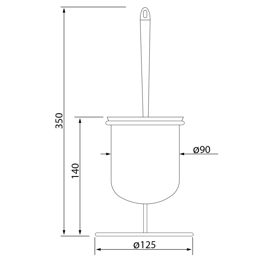 Aqualine - Freestanding toilet brush SIMPLE LINE white/shiny chrome