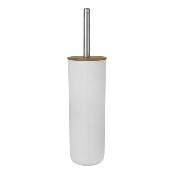 Aqualine - Freestanding toilet brush white/bamboo